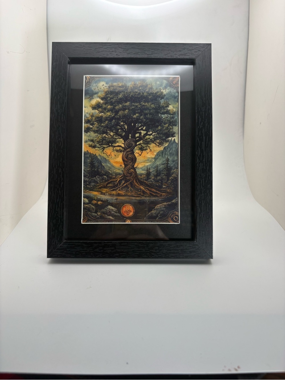 Tree of Life Fantasy Art Print – Framed 5x7 Mystical Nature Decor